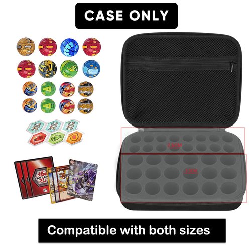 Minahao Toy Storage Box Compatible with 34 PCS Bakugan Battle Planet,BakuCores,Armored Alliance,Geogan Rising,Sponge is Pre-Slotted in Two Sizes,Compatible with Different Bakugan Toys(CASE ONLY)