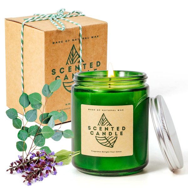 LA BELLEFÉE Candles for Home Scented Eucalyptus & Sage, Scented Candles Soy Candles Gifts for Women, Aromatherapy Sage Candles for Cleansing House, Decorative, Stress Relief