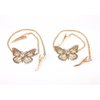 yueton 2pcs Fashion Ladies Rhinestone Gold Butterfly Chain Alligator Clips Barrettes Bobby Pin Hair Clips Bride Headwear Edge Clip Clamps Headbands