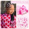 VENOFEN 48PCS Pink Hair Beads Dreadlock Beads for Hair White Braid Beads Light Pink Pony Beads for Kids Girls Jewelry Making Hair Accessories
