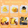 AILOVETECK Car Rubber Ducks with Duck Plug Holder, Dashboard Duck for Car Jeep Decoration, Car Ducks for Dashboard, Funny Car Dashboard Accessories Gift, Yellow Duck with Black Top Hat