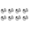 SPYMINNPOO 8Pcs 1:12 Scale Miniature Round Head Knobs, Metal Dollhouse Door Handle Knobs Furniture Knobs Accessories (Silver)