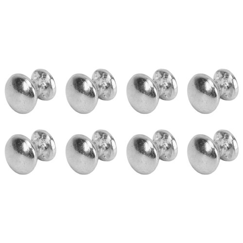 SPYMINNPOO 8Pcs 1:12 Scale Miniature Round Head Knobs, Metal Dollhouse Door Handle Knobs Furniture Knobs Accessories (Silver)