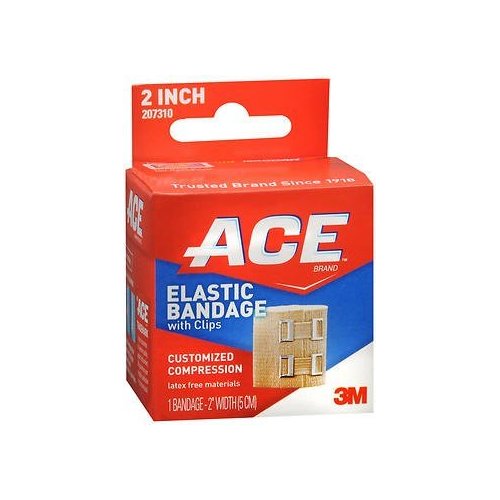 Ace Elastic Bandage with Clips 2 Inch, Pack of 4
