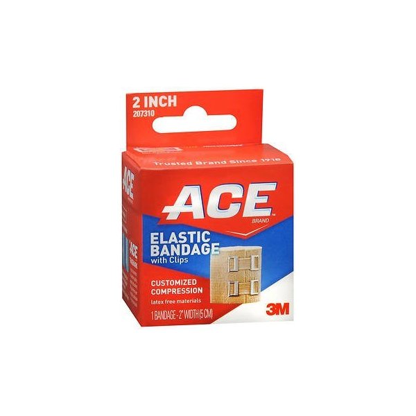 Ace Elastic Bandage with Clips 2 Inch, Pack of 4
