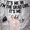 Black Glitter It's Me Hi I'm the Grad Girl It's Me Banner, Class of 2024/Congrats 2024 Grad/Congratulation, 2024 Graduation Party Decorations Supplies for Girls