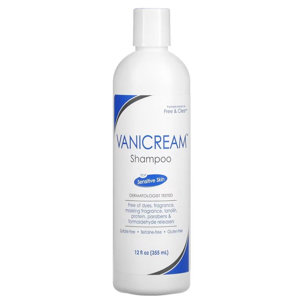 Vanicream Free & Clear Hair Shampoo | For Sensitive Skin | pH Balanced for all Hair Types | Fragrance and Paraben Free | 12 Ounce