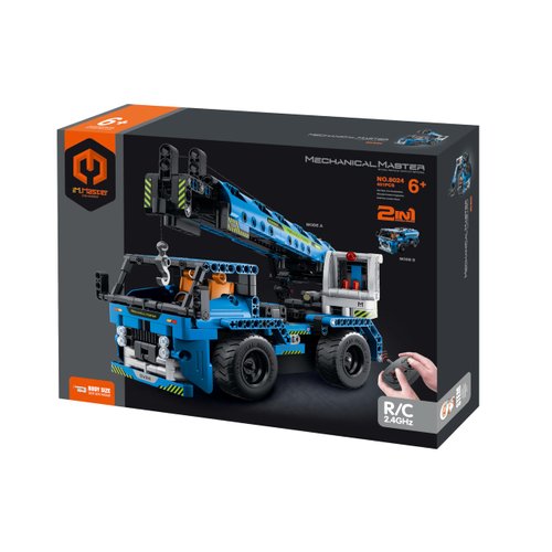 Dakott STEM Car Toy Building Toy Gift for Age 6+, Remote Control 2in1 Crane Truck Building Block Take Apart Toy, 401 Pcs DIY Building Kit, Learning Engineering Construction R/C Toys