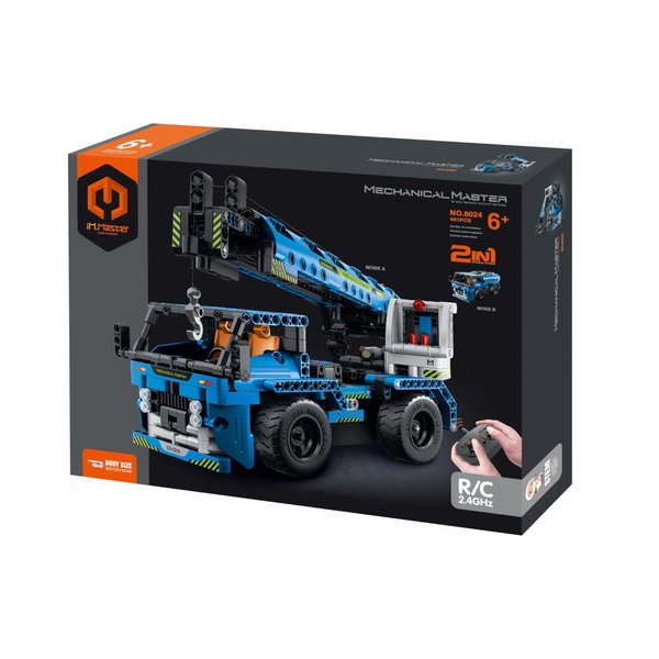 Dakott STEM Car Toy Building Toy Gift for Age 6+, Remote Control 2in1 Crane Truck Building Block Take Apart Toy, 401 Pcs DIY Building Kit, Learning Engineering Construction R/C Toys