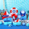 9 Pcs Nautical Baby Shower Decorations Nautical Baby Boy Honeycomb Centerpiece Ahoy It's a Boy Baby Shower Party Supplies Gender Reveal Party for Newborn Baby Boy Party Decorations