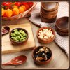 Skylety 10 Pcs Acacia Wooden Bowls Small Calabash Bowls Round Wood Salad Bowl Hand Carved Calabash Dip Tray for Serving Popcorn Pasta Candy Cereal Coconut Nuts Sauce Appetizers Kitchen (3 Inch)