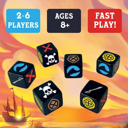 Messy Table Games Booty Dice | Quick Pirate Dice Game | Great for Family Game Night | Perfect for Kids and Adults | Ages 8 and up