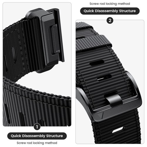 CUZOW Compatible with Garmin Fenix 5X/7X/Tactix 7 pro, 26mm Nylon Quickfit Watch Band for Garmin Fenix 3/3 HR, Fenix 5X Plus/6X/6X Pro/Tactix/Descent MK1/D2 Delta PX/D2 Charlie, Black