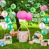 Green Birthday Party Decorations Kit - Happy Birthday Banner, Spiral Charm，Paper Flower Ball, Latex Balloon and Confetti Balloons for Girls Boys Birthday Party Supplies