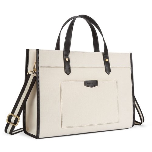 Missnine Laptop Tote Bag Canvas Laptop Bag 15.6 inch Work Shoulder Bags Casual Briefcase Handbag for Travel, Office, College