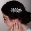 BERYUAN Crystal Flower Hair Comb for Women Girls Prom Crystals Hair Comb Wedding Headpiece for Bride Bridemaid Flower Girls BLUE