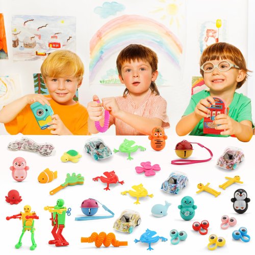 Small Toys for Kids Prizes - Mini Claw Machine Toys Refill Treasure Chest Items Prize Box Refills Vending Machine Trinkets Toy for Party Bags Assorted Bulk Toys Class Incentives Game Prizes for Boys