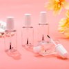Irenare 10 Pcs Refillable Empty Nail Polish Bottles with Brush Mixing Marble Conservation Insert and Brush Top Plastic Nail Polish Container, Clear (20 ml)