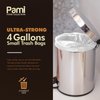 PAMI Small 4-Gallon Trash Bags [White 150 Bags]- Strong Multipurpose Plastic Wastebasket Trash Bags- Unscented Small Trash Can Liners For Kitchen, Bathroom, Office- 4-Gallon Garbage Bags, 1ft x1ft