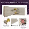 LaaVoo Nano Ring Hair Extensions Human Hair Platinum Blonde Nano Bead Hair Extensions Human Hair Silky Straight Blonde Nano Tip Hair Extensions Real Human Hair for Women 20 inch 1g/s 50packs