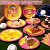 Yiyiring 96 Pcs Softball Party Supplies for Girls Softball Party Tableware Softball Party Decorations Plates Napkins Forks Set Softball Birthday Disposable Sports Tableware Kit Women 24 Guests