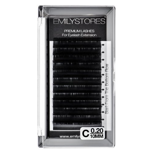 EMILYSTORES Eyelash Extensions 0.20mm Thickness C Curl 10mm Length Natural Looking Individual Volume Eyelashes For Lash Extensions(0.20,C,10mm)
