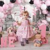 76 Pcs Paris Party Supplies Set Pink Paris Theme Party Decoration Eiffel Tower Party Backdrop White Pink Black Balloon Arch Garland Kit for Kid Boy Girl Birthday Decoration