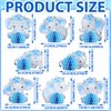 Glenmal 8 Pcs Blue Elephant Honeycomb Centerpieces Blue Elephant Birthday Table Decorations Floral Elephant Party Favors for Birthday Party Supplies, 8 Styles