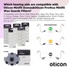 Oticon MiniFit Bass Double Vent 6mm = 0.24 inches - Small 10 Domes, Genuine OEM Denmark Replacements, Oticon Hearing Aid Domes Compatible with Oticon Bernafon Sonic Hearing Aids -1 Pack/10 Domes Total