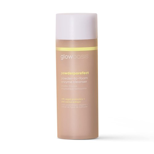 glowoasis Powderporefect Powder-to-Foam Enzyme Cleanser | Papaya Enzyme Exfoliator for Sensitive Skin | Gentle Exfoliating Face Wash | Women and Mens Face Wash | Gentle Daily Vegan Facial Exfoliator