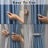 Porlau 2 Pack Grey Strong Magnetic Curtain Tiebacks Outdoor Elegant Decorative Tie Backs Modern Rope Tiebacks for Drapes Window Curtain Holdbacks for Draperies
