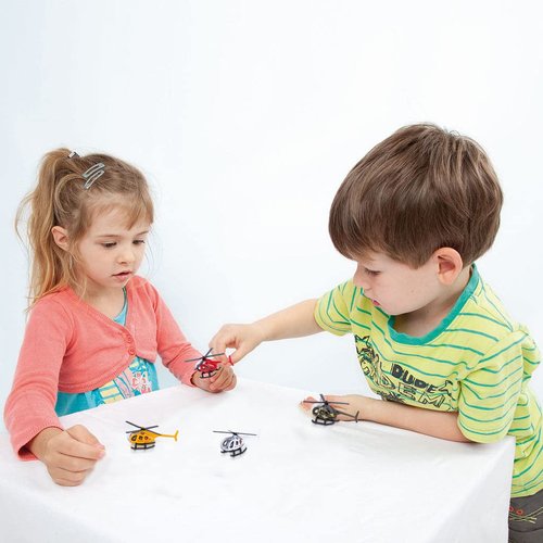 4 Alloy Mini Helicopters Model Toy - Police, Fire, Engineering Work, Military Helicopter - Diecast Helicopters with Spinning Propellers, Birthday Party Favors for Kids