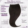 LaaVoo Beaded Weft Human Hair Extensions Darkest Brown Microbead Hair Extensions Brown EZE Weft Remy Hair Extensions Darkest Brown Beaded Weft Hair Extensions 22 Inch 50G