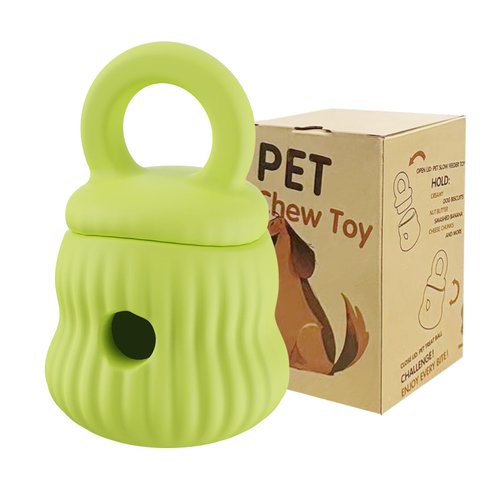 Interactive Dog Chew Toys, Treat Dispensing Dog Puzzle Toy, Topple Dog Toys for Aggressive Chewers, Long-Lasting Dog Toy to Keep Your Puppy Distracted, Safe for Dogs, Fillable Dog Toys (green)