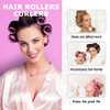Self grip hair roller set,18 pcs,Hair rollers with hair roller clips and comb,Salon hairdressing curlers,DIY Hair Styles, Sungenol 3 Sizes Rose red Hair Rollers in 1 set