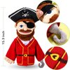 Role Play Hand Puppets Hand Plush Chef Doctor Fireman Pirate Detective Athlete Nurse Worker Hand Puppet Toys Puppets for Kids Storytelling Imaginative Pretend Play Teaching Preschool(Pirate)