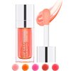 Hydrating Plumping Lip Glow Oil,Tinted Lip Gloss,Transparent Toot Lip Oil,Long Lasting Moisturizing Clear Glow Reviver Lip Oil for Lip Care Dry Lips,Women's Day Makeup Gift for Women(#001 Pink)