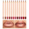 Layhou 12 Colors Matte Lipstick Long-lasting Lip Liner Pen Set Waterproof Non-stick Lip Liner Pencil 1.2g*12 Easy to Apply