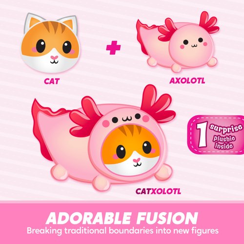 JOYIN Stuffed Animal, Kawaii Axolotl Cat Plush Toy, 11" Soft Axolotl Plushie with Cat Face, Plush Pillow for Kids and Adults, Christmas Surprise Birthday Gift for Boys and Girls (Catxolotl)