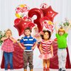 32 Inch 3 Balloon Number, Red Balloons, Red Confetti Latex Balloon Foil Balloons Mylar Balloons 3 Birthday Balloon for Anniversary Supplies Kids Birthday Party