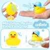 Sotiff Mini Rubber Ducks Bulk for Kids Children Cute Yellow Duck Toy for Dashboard of Car Bathtub Ornaments with Sunglasses Swim Ring Mini Hat Necklace and for Baby Shower(24 Sets,Cute)
