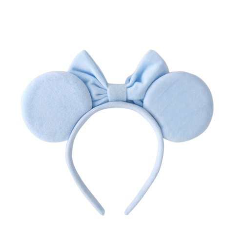 KARETT Pearl Mouse Ears Bow Headbands, Sparkle Minnie Ears Headband Glitter Hair Band for Party Princess Decoration Cosplay Costume Sky Blue