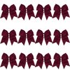 8 Inch Cheerleader Bows Ponytail Holder Solid Color Cheerleading Bows Hair Tie (maroon)