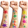 Art Temporary Tattoo Birthday Party Decorations Favors 8 Sheets (96PCS) Tattoos Stickers Cute Party Supplies Kids Girls Boys Gifts Classroom School Prizes Themed