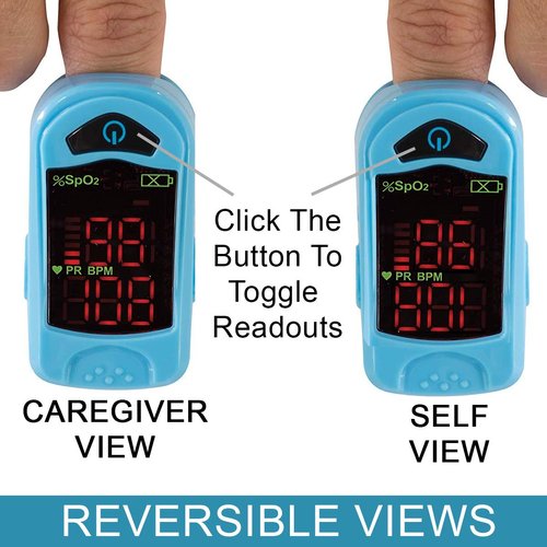Carex Finger Pulse Oximeter Oxygen Saturation Monitor - Pulse Ox Fingertip o2 Monitor for Pediatric and Adult - Comes with a Lanyard