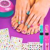 Amagoing Nail Art Studio for Girls, Nail Polish Kit for Kids Age 6-12 Year Old, 3 in 1 Nail Polish Pen, Nail Dryer, Fashion Stickers, Glitter, Decoration Supplies, Makeup Gift for Birthday, Girly Spa