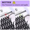 DSLONG Wet Look Lashes Individual Lashes Cluster 3D Spiky Thick Manga Lashes Water Wet Effect Fake Lashes DIY Lash Extension Lashes Reusable Curly Eye Lashes Pack (S06)