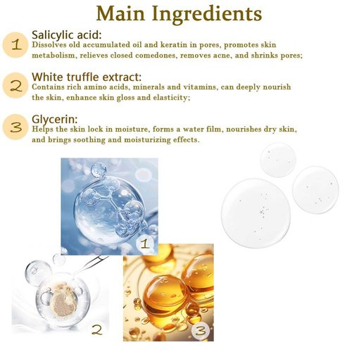 Salicylic Acid Exfoliator, Gentle BHA Exfoliating Toner, Facial Cleanser for Blackheads, Pores, Wrinkles, Acne, Fine Lines, for Women & Men