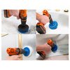 RevoClean 4 Piece Scrub Brush Power Drill Attachments-All Purpose Time Saving Kit-Perfect for Cleaning Grout, Tile, Counter, Shower, Grill, Floor, Kitchen, Blue & White