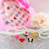 Elesa Miracle 36pcs Children Kids Little Girl Adjustable Jewelry Rings in Box, Girl Pretend Play and Dress Up Rings with Heart Shape Display Case